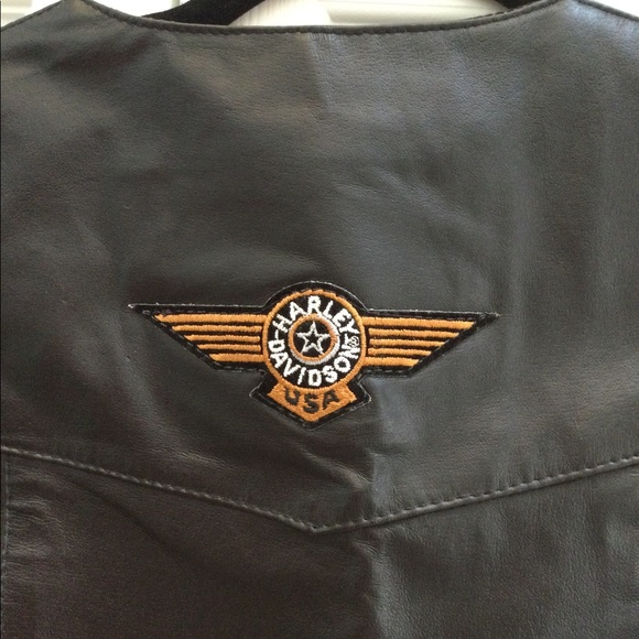 XL Harley Davidson Leather Vest - Picture 4 of 7
